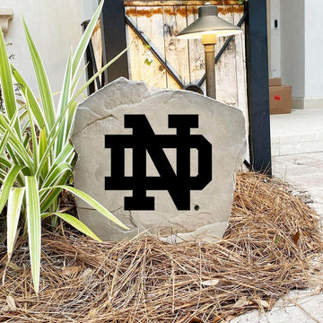 Engraved University of Notre Dame Logo Stone featuring the classic Fighting Irish logo, bringing collegiate pride and timeless style to front yard landscapes, walkways, and outdoor living spaces.