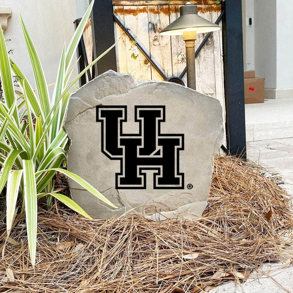 Engraved stone for Houston fans with official college logo, perfect gift idea.