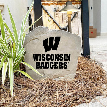 Engraved University of Wisconsin Logo Stone featuring the classic Wisconsin Badgers logo, bringing collegiate pride and timeless style to front yard landscapes, walkways, and outdoor living spaces.