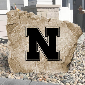 University of Nebraska logo landscape stone professionally engraved to showcase Cornhuskers pride in gardens, patios, and front entrance landscaping.