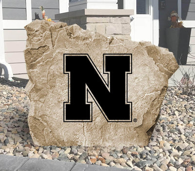 Personalized University of Nebraska logo rock for outdoor decor and gifting