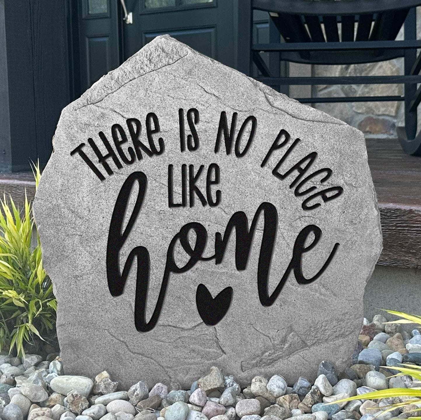 Decorative home sentiment landscape stone crafted from durable concrete, celebrating the comfort and love that make every house a home.