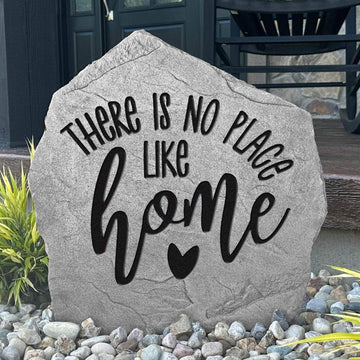 Decorative home sentiment landscape stone crafted from durable concrete, celebrating the comfort and love that make every house a home.