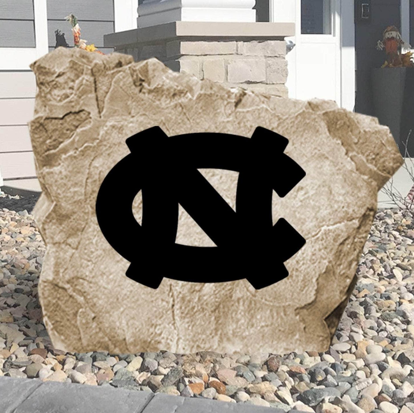 Officially licensed University of North Carolina Logo Stone featuring the iconic Tar Heels logo engraved into premium stone. This decorative landscape stone brings UNC school spirit to gardens, patios, walkways, and front entrances.