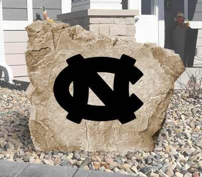 Engraved stone with North Carolina Tar Heels logo for outdoor display