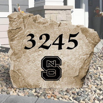Officially licensed North Carolina State University Address Stone personalized with your house numbers and engraved directly into durable stone. This custom address marker showcases Wolfpack pride while adding lasting curb appeal to your home.