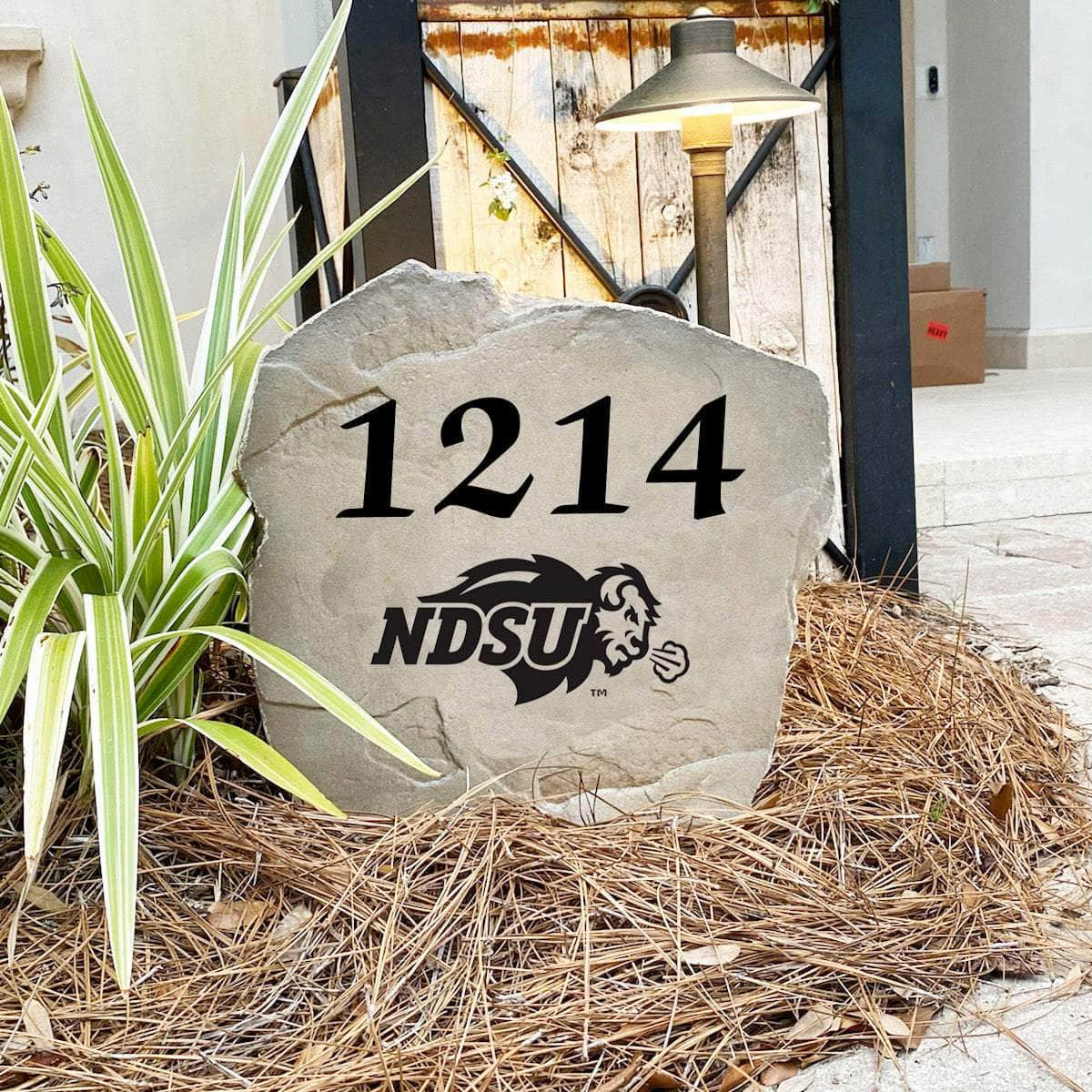 Custom North Dakota State University house number marker designed to enhance curb appeal while showcasing your passion for the Bison.