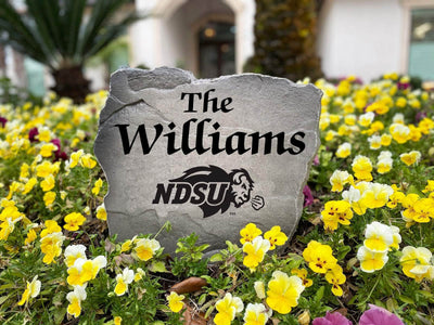 North Dakota State University Bison name rock for outdoor décor