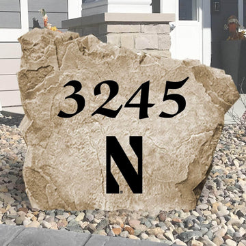 Personalized Northwestern University address stone engraved with custom house numbers, adding elegant Wildcats pride to your home's entrance.