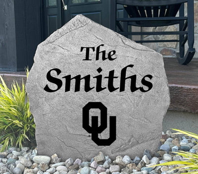 OU Sooners personalized rock for home landscaping