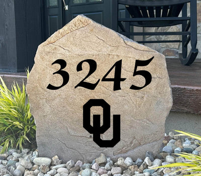 University of Oklahoma address stone with engraved house number