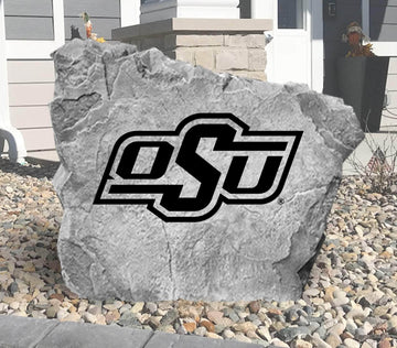 Oklahoma State Cowboys concrete logo plaque crafted to showcase lasting school pride in gardens, patios, front entrances, and backyard spaces.