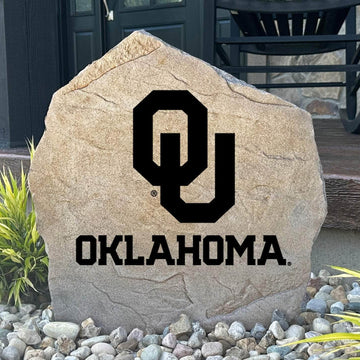 Officially licensed University of Oklahoma Logo Stone featuring the iconic Sooners logo permanently engraved into premium stone. This decorative outdoor accent adds college spirit to gardens, patios, walkways, and front landscapes.