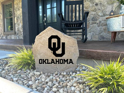 University of Oklahoma fan stone for outdoor display