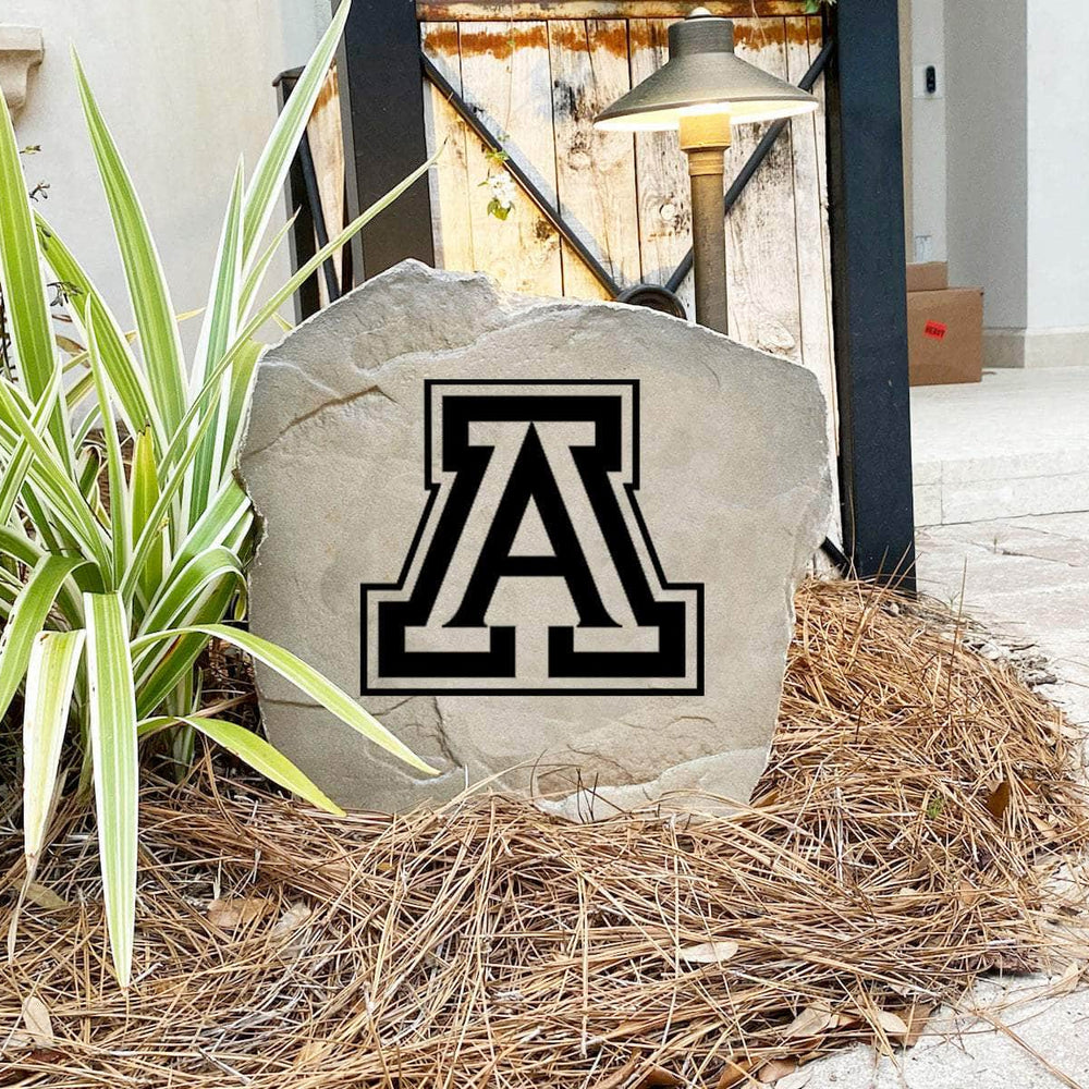 Handcrafted in the USA, this University of Arizona Logo Stone features deep precision engraving and weather-resistant construction. Available in Sandstone and Greystone finishes for lasting outdoor beauty.