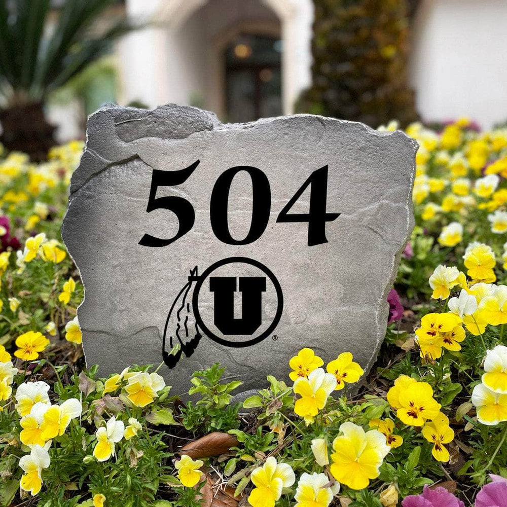 Premium University of Utah address monument personalized with your home's numbers, perfect for alumni, students, and devoted Utes fans.