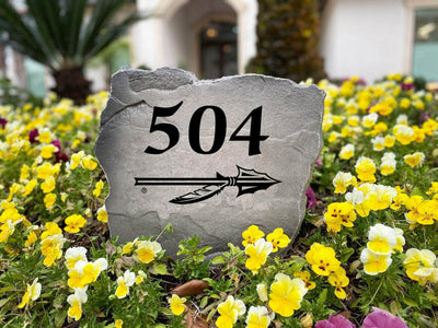 Outdoor address stone featuring Florida State Seminoles logo
