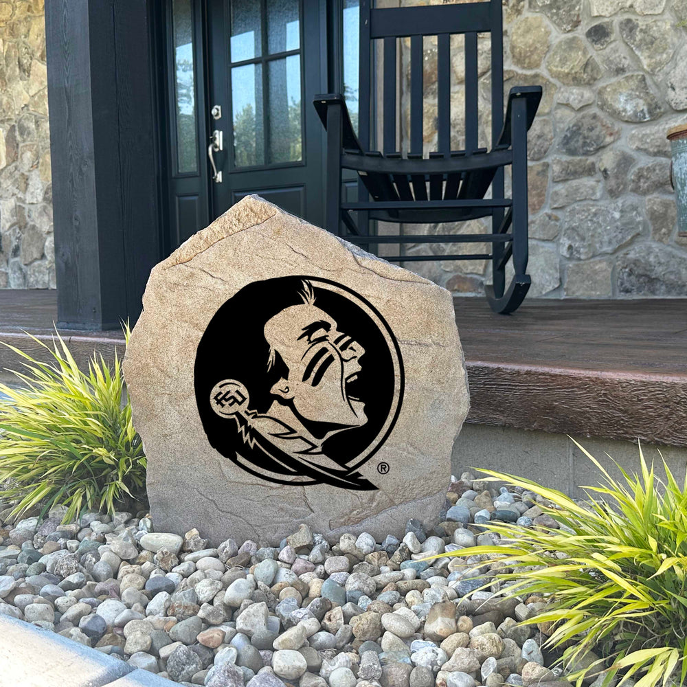 Weather-resistant Florida State Seminoles landscape stone displaying the official university logo, creating a lasting tribute for alumni, students, and devoted fans.