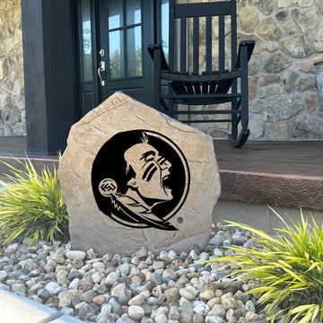 Weather-resistant Florida State Seminoles landscape stone displaying the official university logo, creating a lasting tribute for alumni, students, and devoted fans.