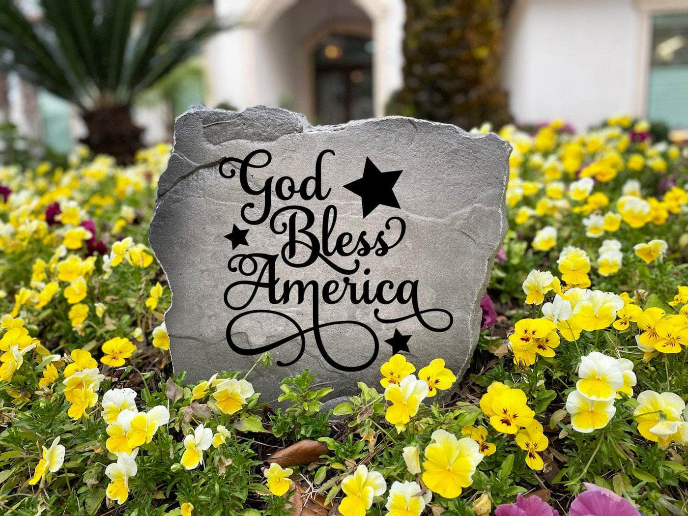 High-quality God Bless America stone to honor and celebrate patriotism.