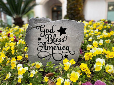 High-quality God Bless America stone to honor and celebrate patriotism.