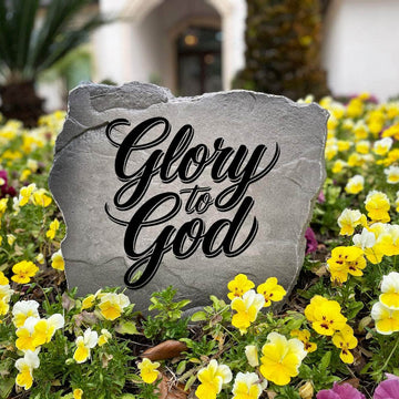 Handcrafted Glory To God Stone proudly made in the USA with detailed engraving and durable construction. Ideal for Christian gardens, entryways, and peaceful outdoor spaces filled with faith and inspiration.