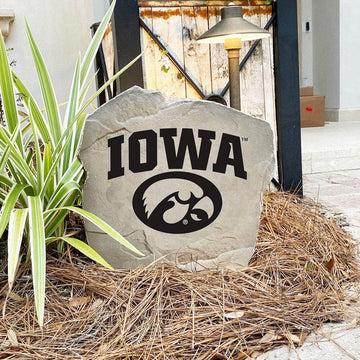 Custom Iowa college logo stone for outdoor display
