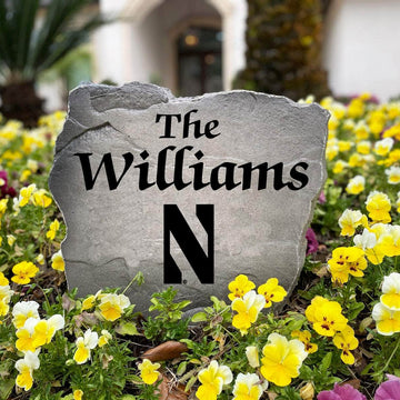 Premium Northwestern University surname landscape stone personalized for alumni, graduates, and dedicated Wildcats supporters who love distinctive yard décor.