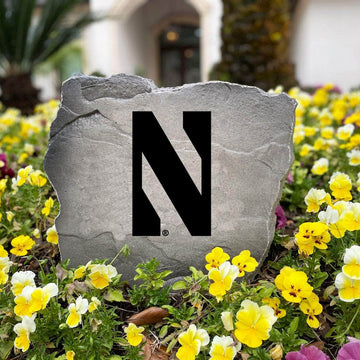 Premium Northwestern University garden monument featuring precision engraving that creates a lasting tribute to Wildcats pride in any outdoor setting.