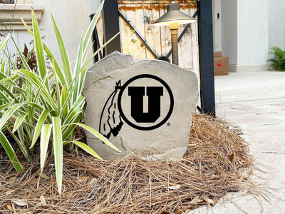 Personalized Utah Utes decorative stone with logo design.