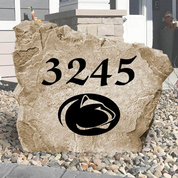 Officially licensed Penn State University Address Stone personalized with your house numbers and engraved directly into durable stone. This custom address marker showcases Nittany Lions pride while adding lasting curb appeal to your home.