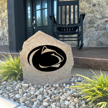 Decorative Penn State Nittany Lions garden stone featuring the official university logo permanently engraved into durable stone. An eye-catching addition to patios, fan spaces, outdoor kitchens, and landscape borders.