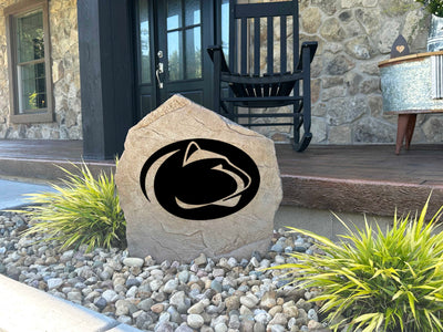 Large outdoor stone featuring Penn State Nittany Lions design