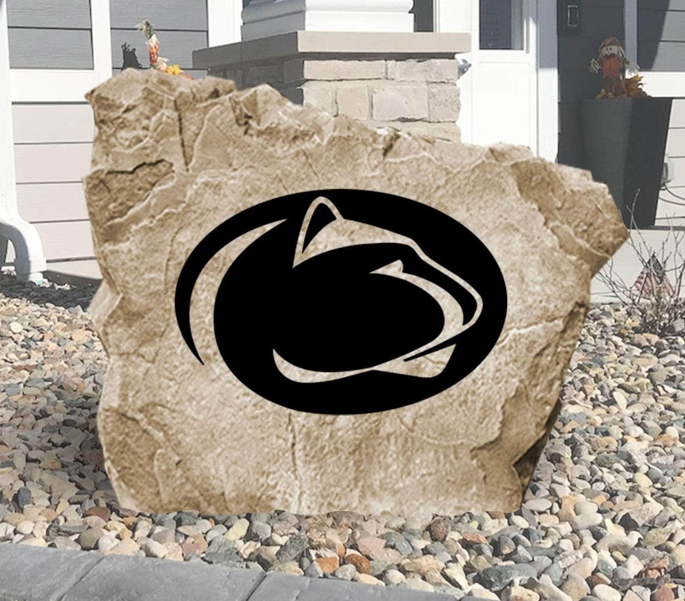 Engraved landscaping stone featuring Penn State Nittany Lions logo