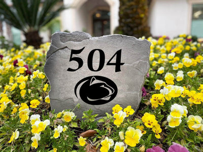 Durable address stone with Penn State logo for front yard display