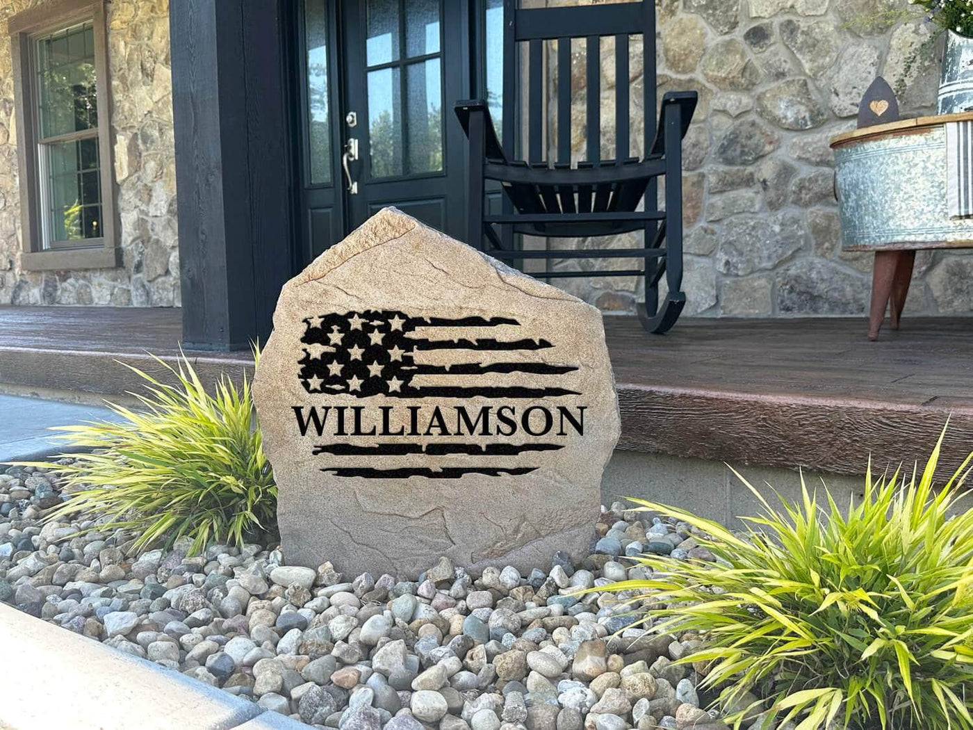 Personalized USA flag stone gift for family and friends