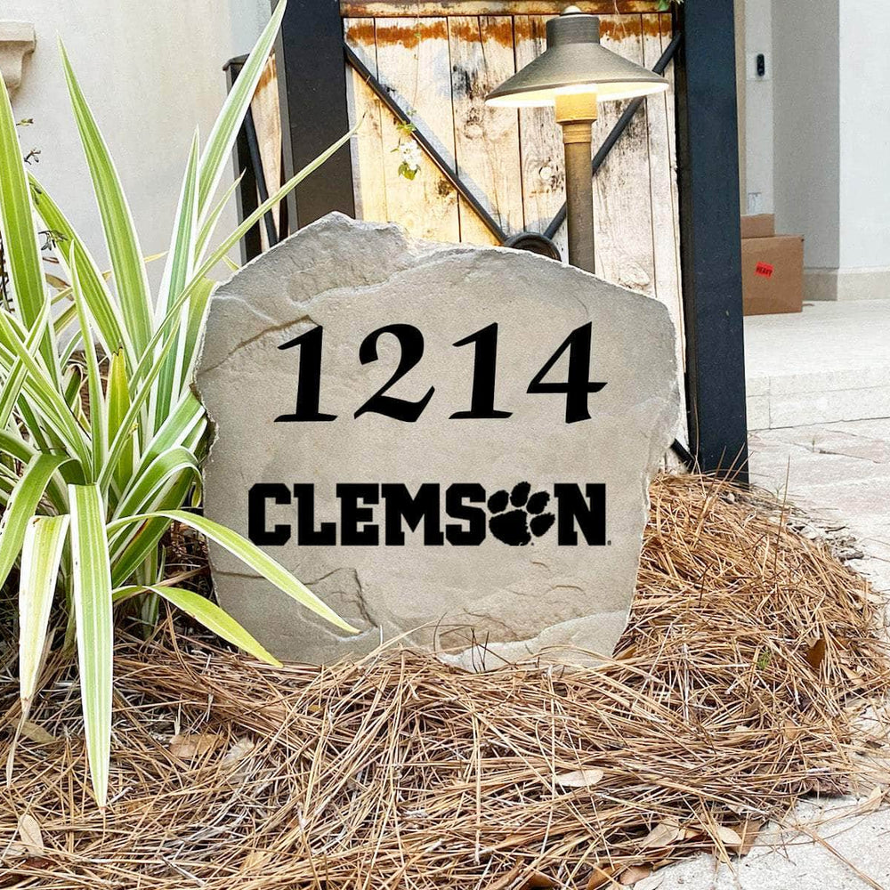 Custom Clemson University house number marker designed to showcase your Tigers spirit while enhancing gardens, walkways, driveways, and front landscapes.