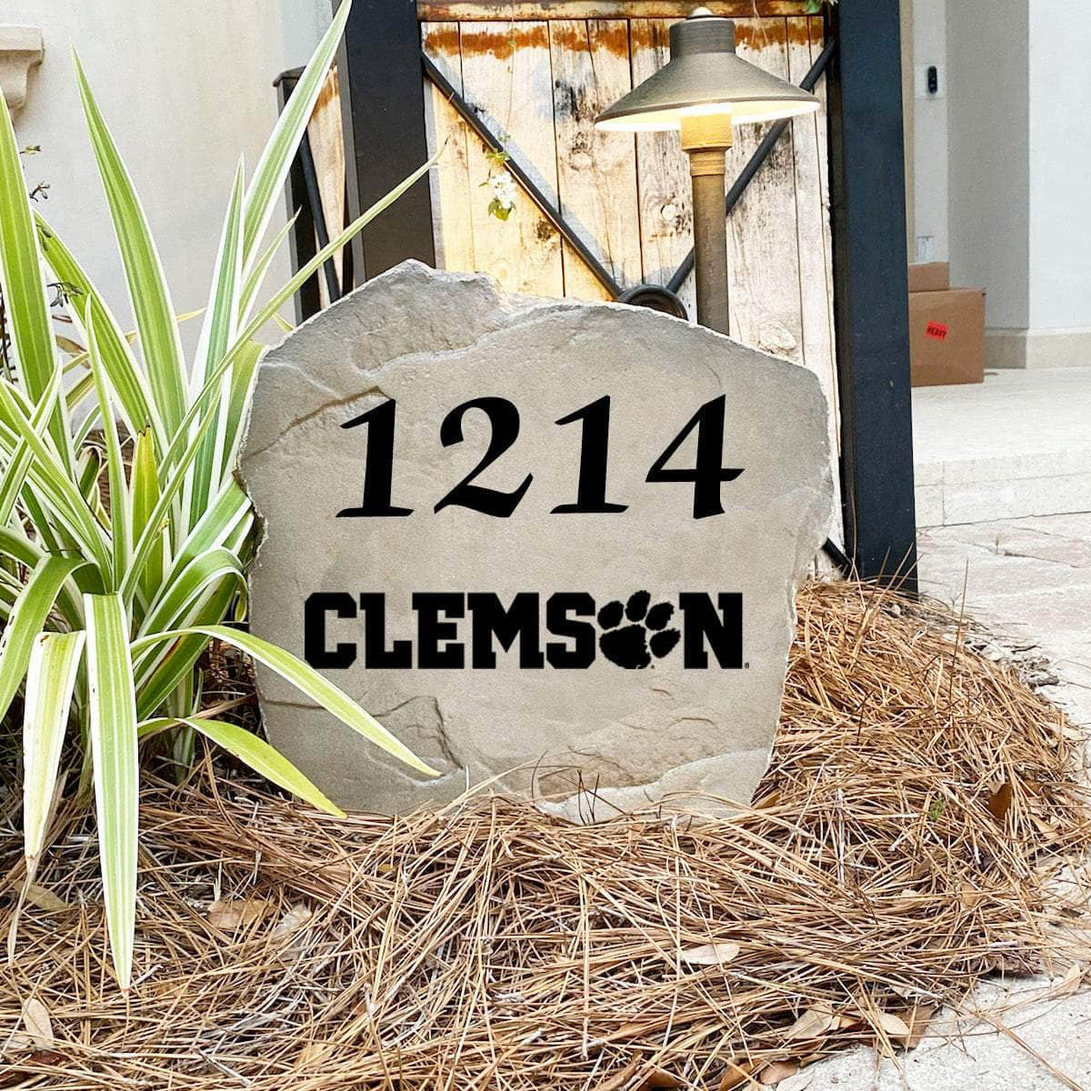 Custom Clemson University house number marker designed to showcase your Tigers spirit while enhancing gardens, walkways, driveways, and front landscapes.