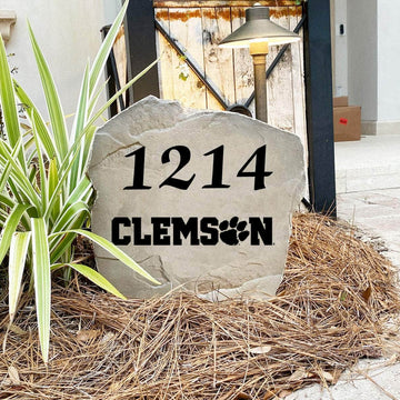 Custom Clemson University house number marker designed to showcase your Tigers spirit while enhancing gardens, walkways, driveways, and front landscapes.
