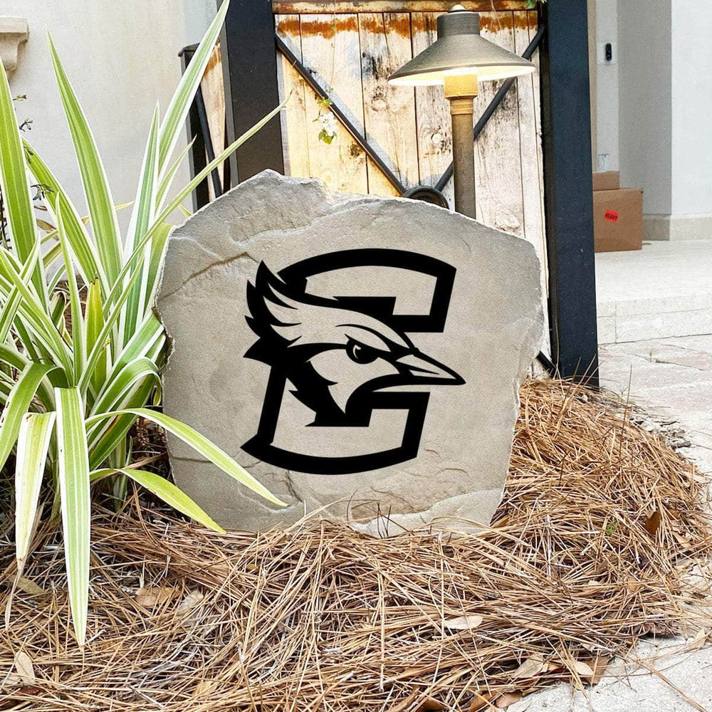 Creighton University outdoor logo marker designed to celebrate Bluejays tradition while enhancing flower beds, walkways, front yards, and backyard entertaining spaces.