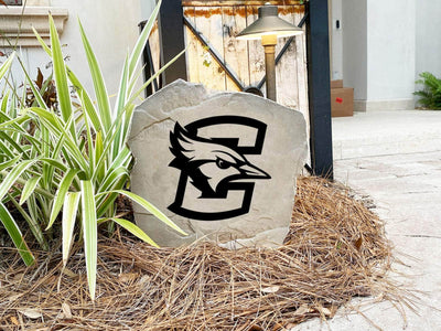 Engraved Creighton Bluejays logo stone for home or garden entry
