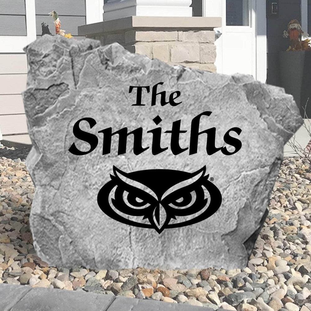 Officially licensed Florida Atlantic Owls family name plaque crafted from durable concrete, showcasing custom engraving with timeless collegiate style.