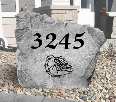 Custom Gonzaga Bulldogs address rock for home entryway