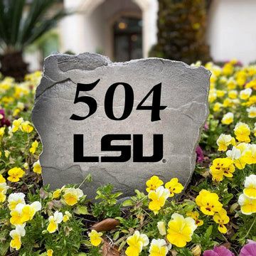 Premium LSU Tigers address monument personalized with your home's numbers, making a distinctive outdoor accent for alumni and dedicated fans.