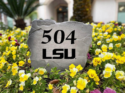 Louisiana State University address stone for entryway landscaping