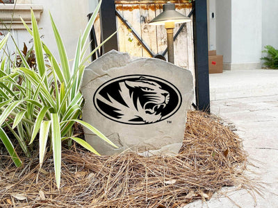 Durable Missouri logo rock with engraved logo for garden or yard signage.
