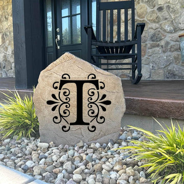 Handcrafted Single Letter monument offering a bold, elegant way to display your family initial as a distinctive focal point in any outdoor setting.