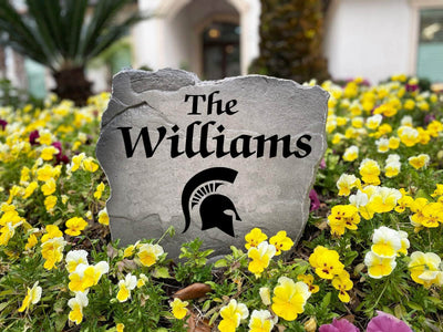 Decorative Michigan State University engraved name stone