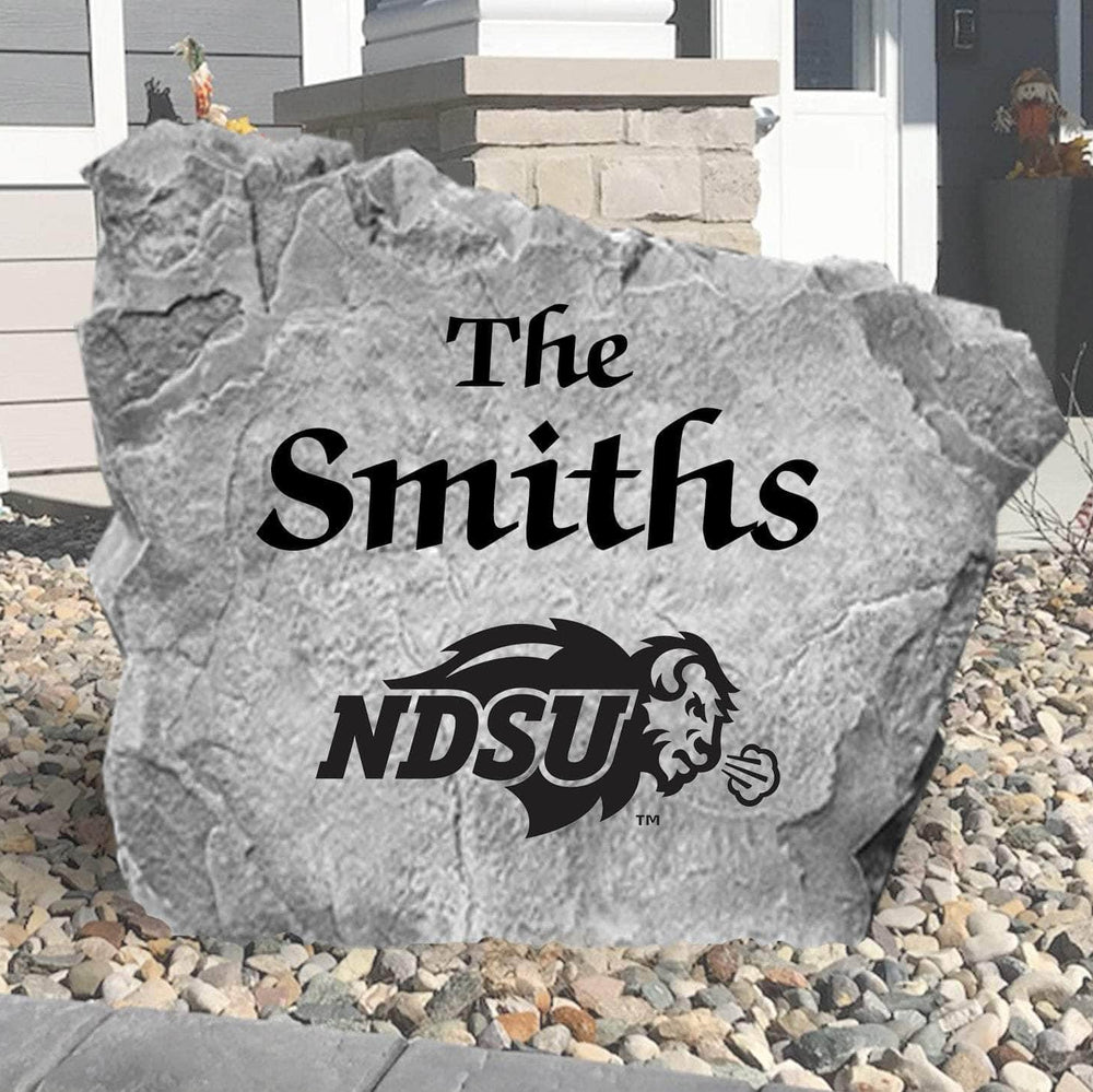 Officially licensed NDSU Bison custom name plaque crafted from premium concrete for a long-lasting outdoor display of school pride.