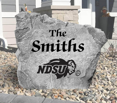 Personalized NDSU logo name rock for yard landscaping